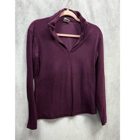 Columbia Womens Sportswear Fleece Sweatshirt Purple 1/4 Zip Pullover Size M - Picture 3 of 9